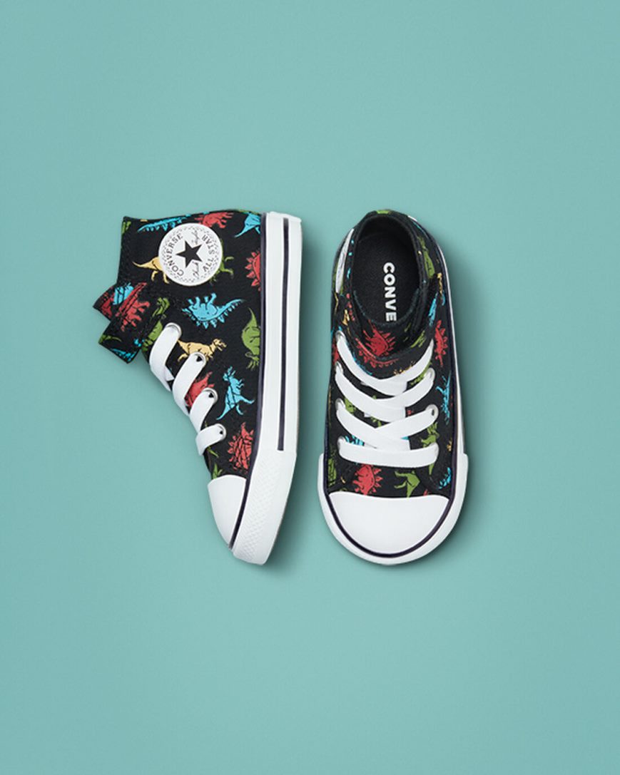 Zapatillas Altas Converse Chuck Taylor All Star Easy-On Dinosaurs Niña Negras Rojas Azules | PE L78W24